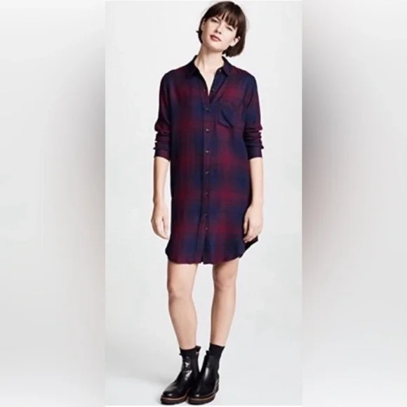 Rails | Dresses | Rails Bianca Womens Plaid Flannel Shirt Dress Size Small  Long Sleeve Mini Grunge | Poshmark